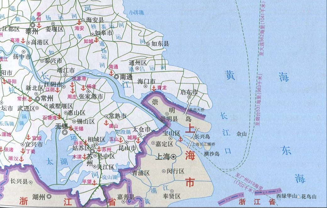 崇明岛的位置