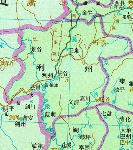山南西道利州境域略图（唐）