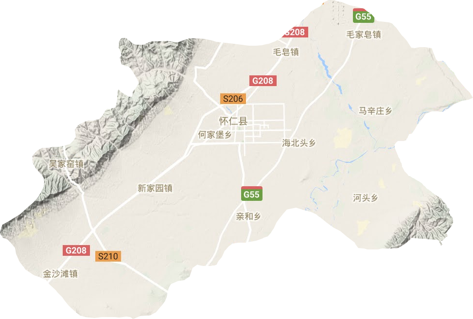 怀仁市地形图