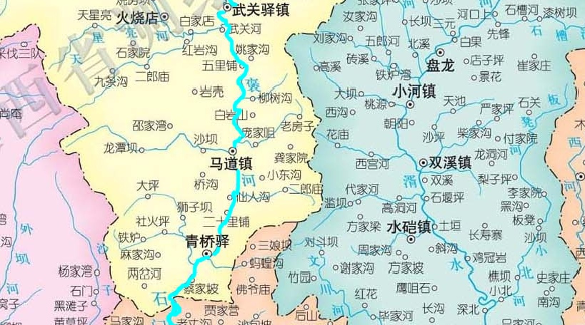 褒河河道走向
