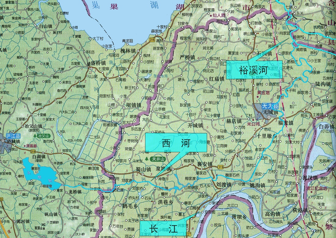 西河干流走向及水系