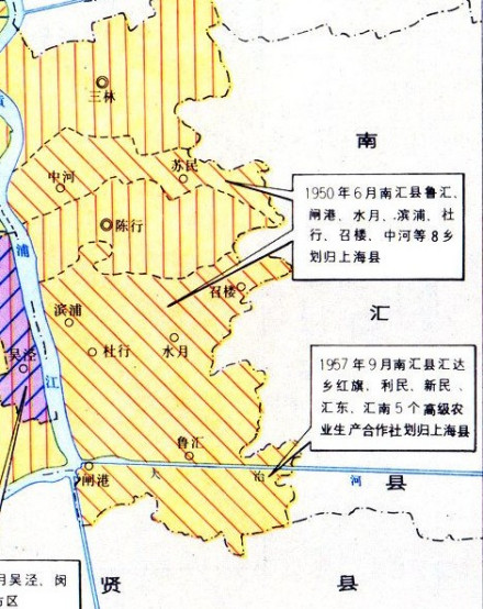 南汇、浦东沿江区域行政变迁图