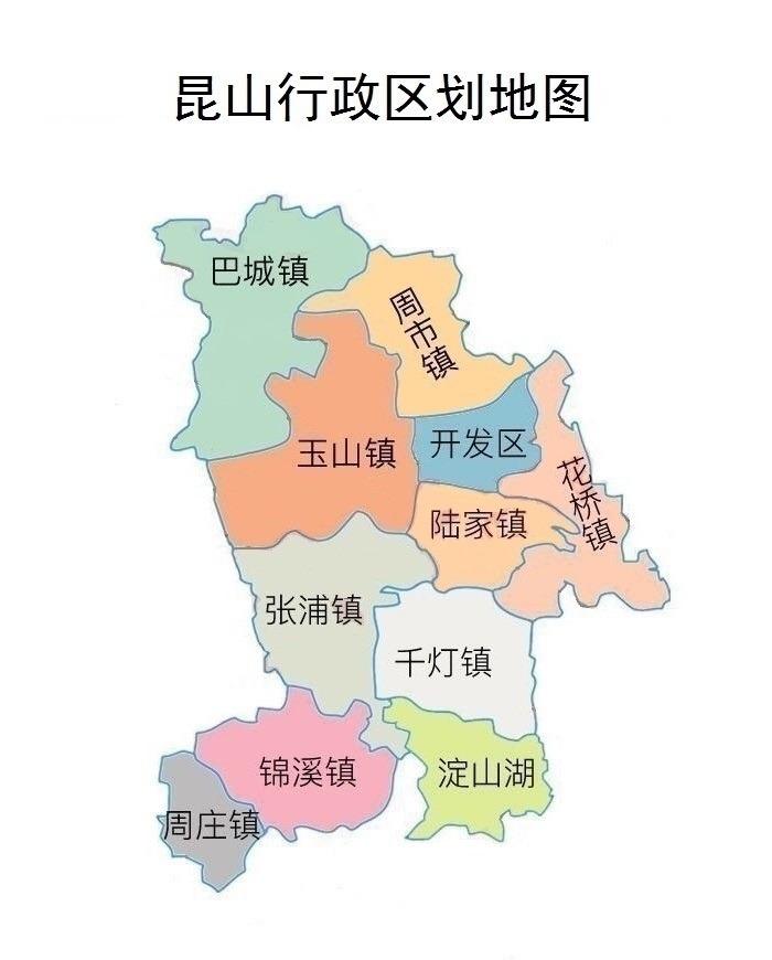 昆山市行政区划地图