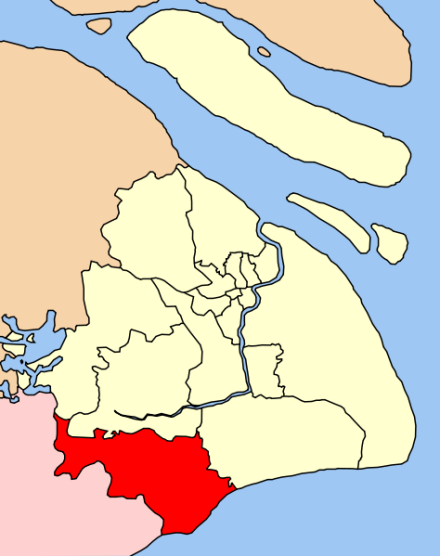金山区在上海市的位置图