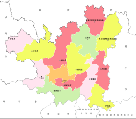 遵义市行政区划图