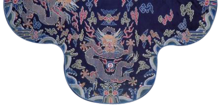清·石青云龙妆花缎袍料