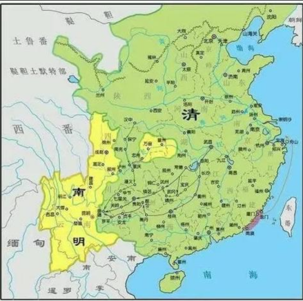 1658年的南明疆域