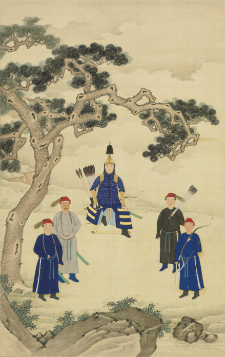康熙帝戎装像（中坐者） 