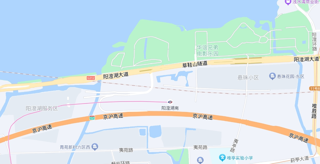 阳澄湖南站周边示意图