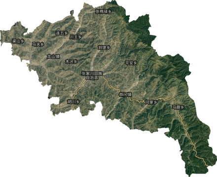 张家川回族自治县卫星地图