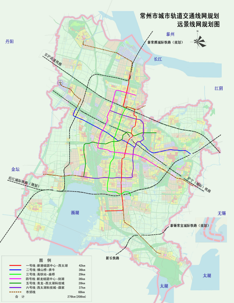 常州市城市轨道交通线网规划远景线网规划图