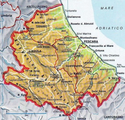 阿布鲁佐大区地形图