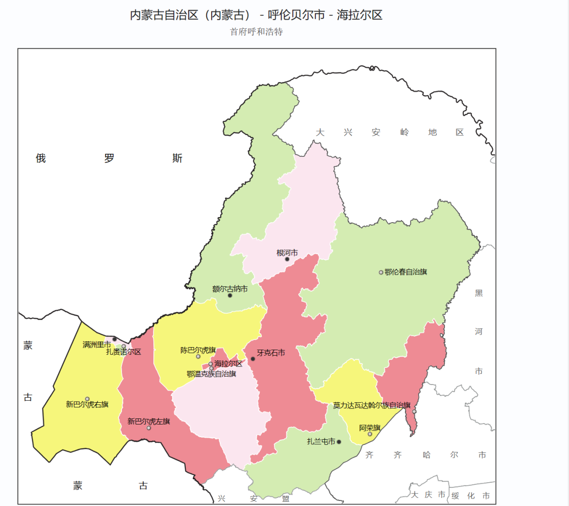 海拉尔区行政区划图 