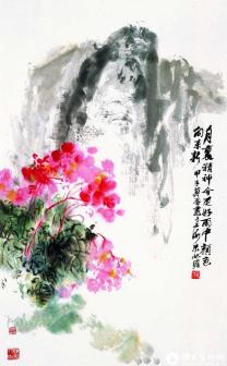 春雨海棠图
