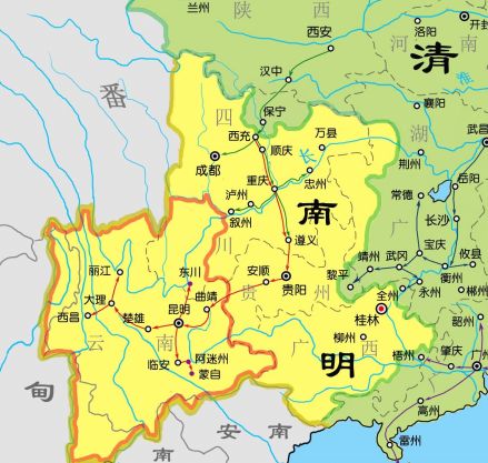 1647年清军入川和大西军南撤