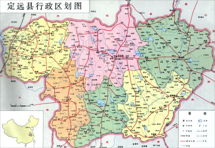 定远县行政区划图