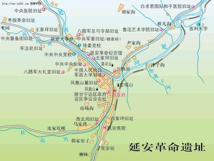 延安革命遗址地图