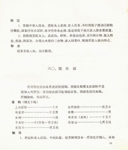 《中国小吃（江苏卷）》记载的银丝面起源