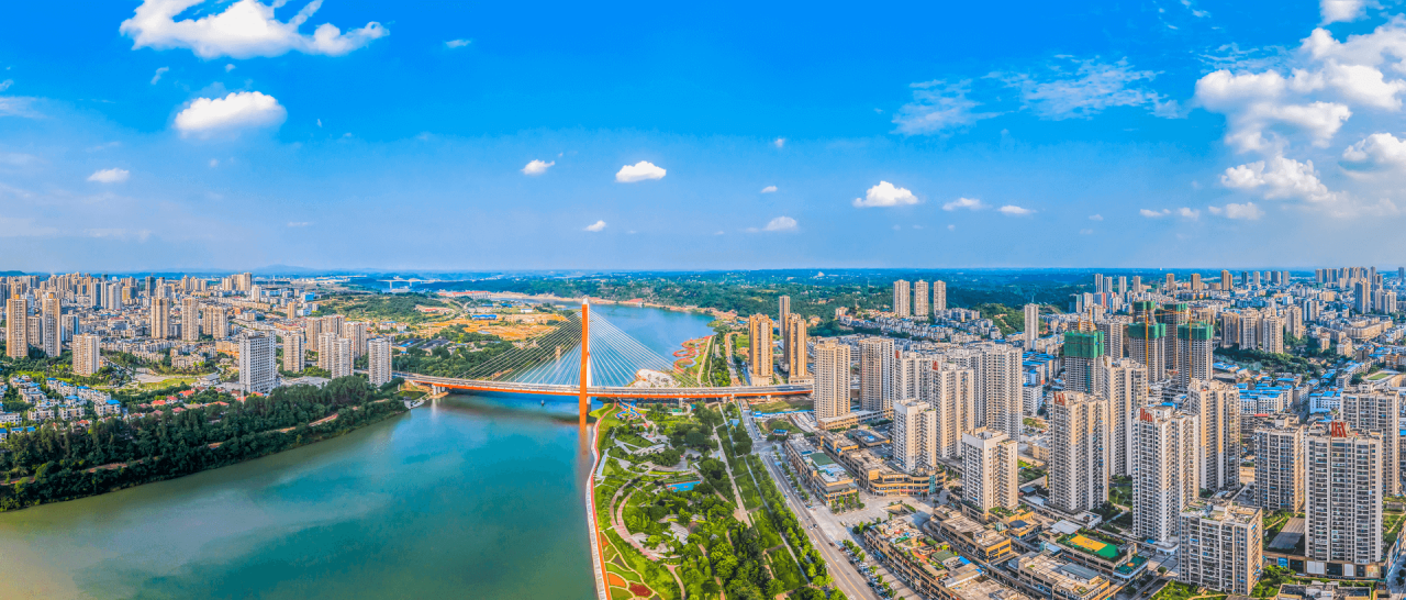 潼南区涪江南岸全貌