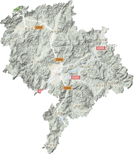 沙县地形图