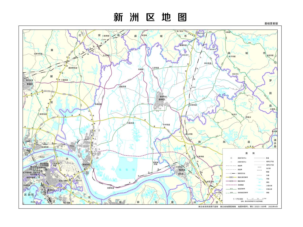 新洲区地图基础要素版