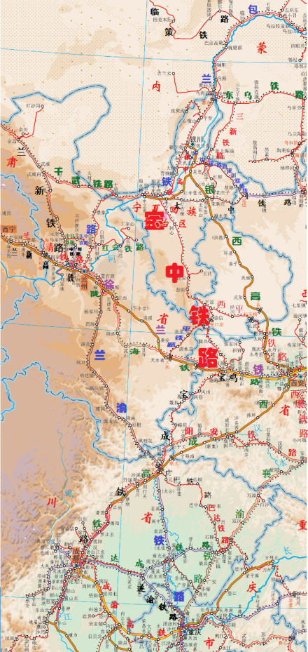 宝中铁路示意图