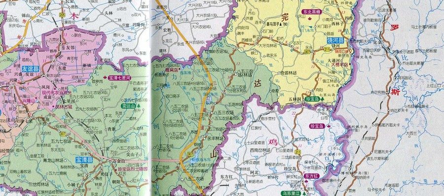 完达山位置、分布及走向图