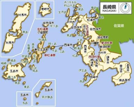 长崎县行政区划图 