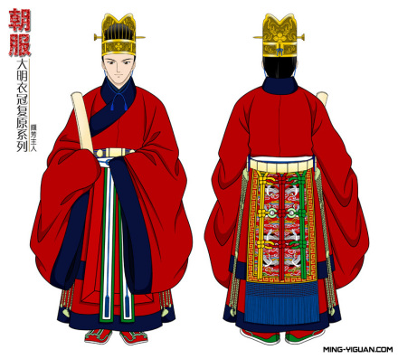 明朝服正面与背面