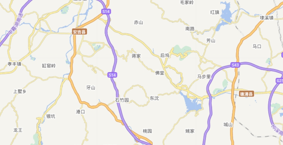 安吉县行政区划图 