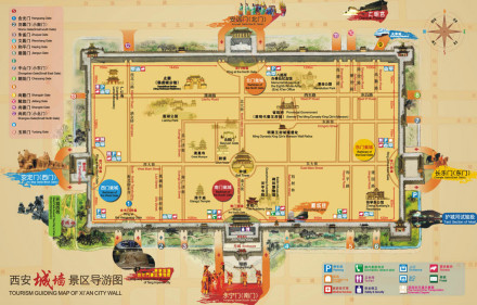 西安城墙景区导游图