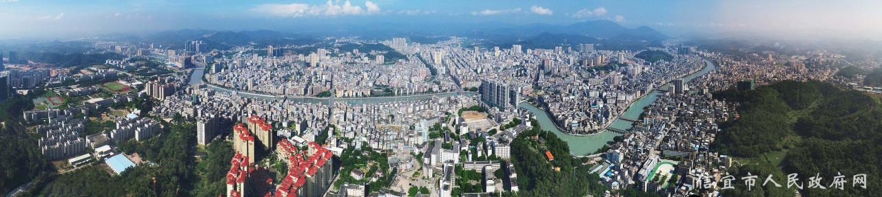 航拍信宜市城区