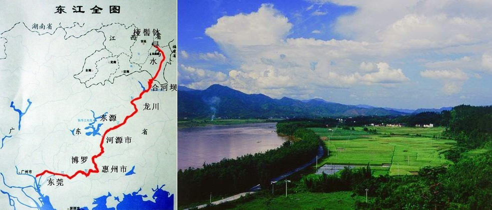 东江水系图及河源市段