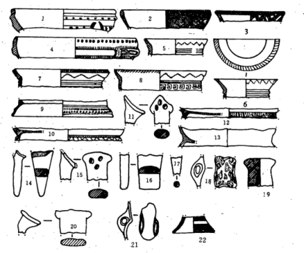 磨山遗址出土陶器图