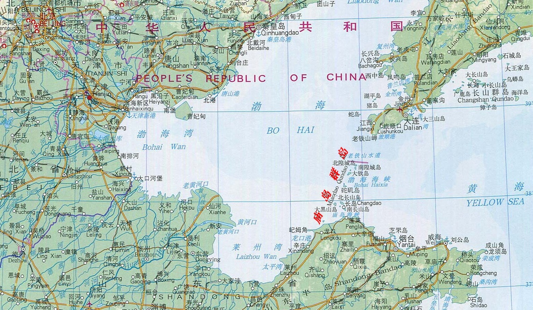 庙岛群岛位置示意图