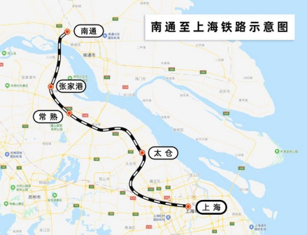 沪苏通铁路走向示意图