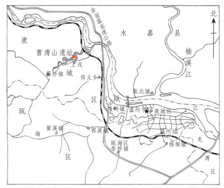 曹湾山遗址位置图