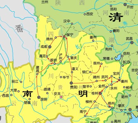 1652年清军和南明军争夺四川