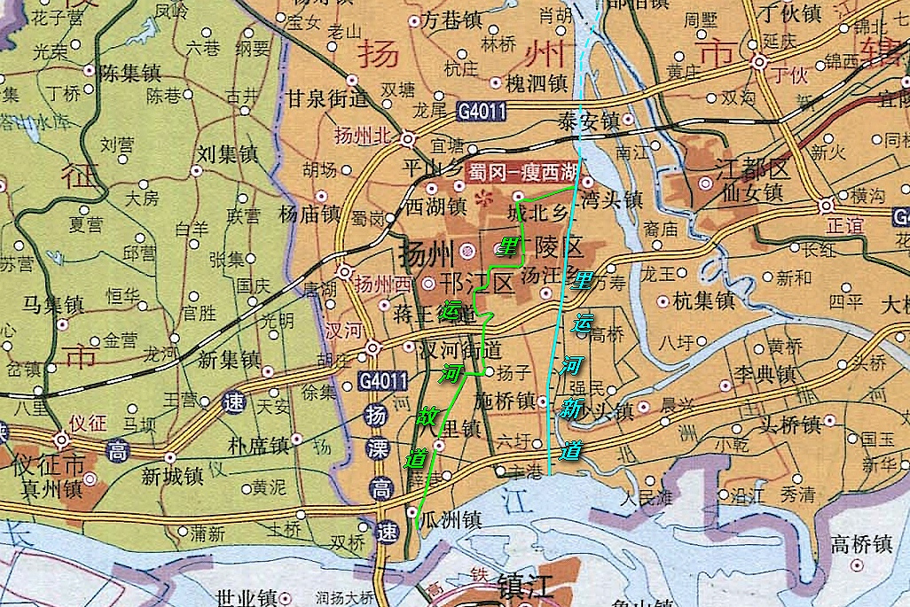 里运河杨州市区段改道情况