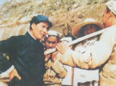 毛泽东和杨家岭农民亲切谈话