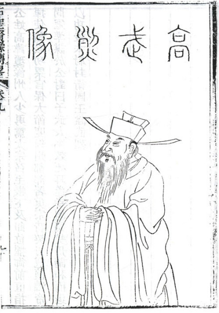 高琼半身像，取自清顾沅辑，道光十年刻本《古圣贤像传略》 