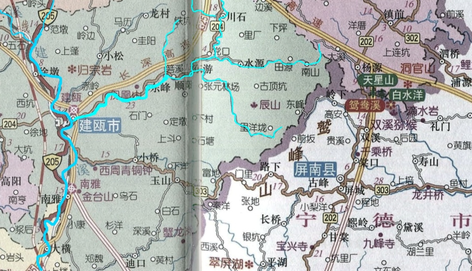 松溪的位置及水系分布