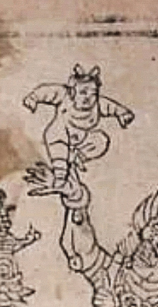 五代晋开运四年曹元忠敦煌壁画《大圣毗沙门天王像》中的哪吒形象