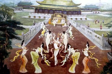 油画《蒙古历史长卷》中展现的十六天魔舞