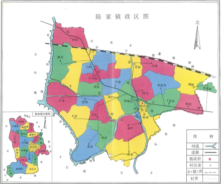 陆家镇政区图（1988年）
