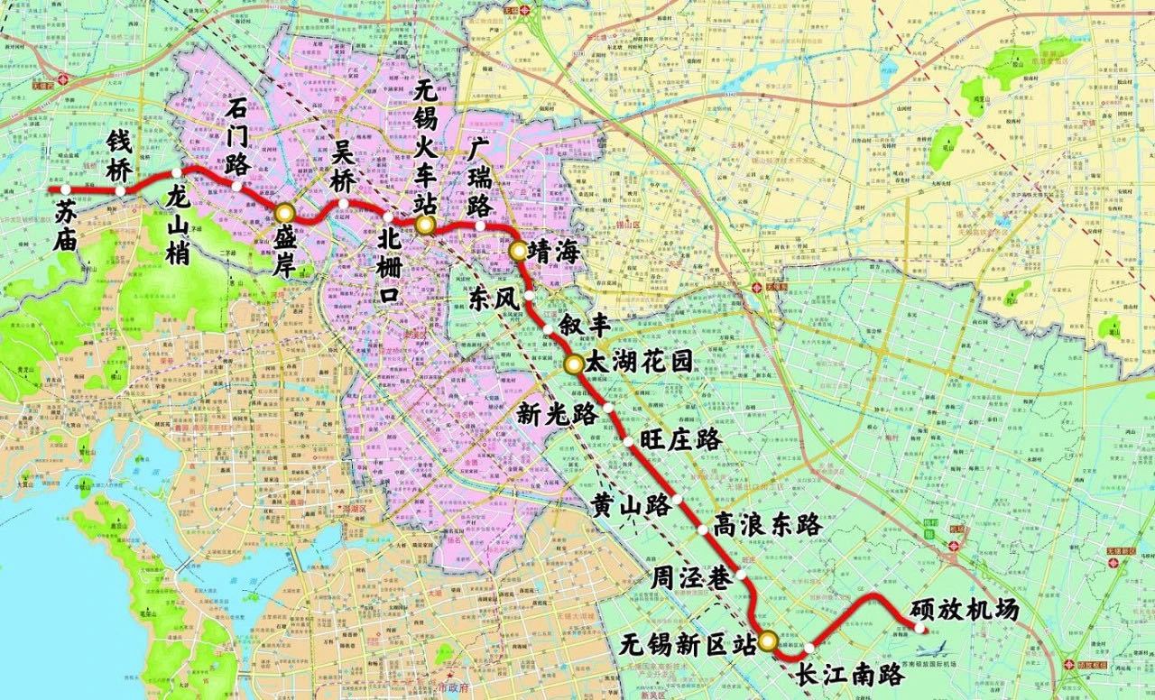 无锡地铁3号线线路走向图