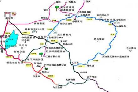海拉尔交通图 