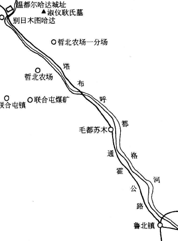 豫州城遗址（温都尔哈达）及墓地位置图