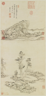 仿倪瓒山水图(1700年)
