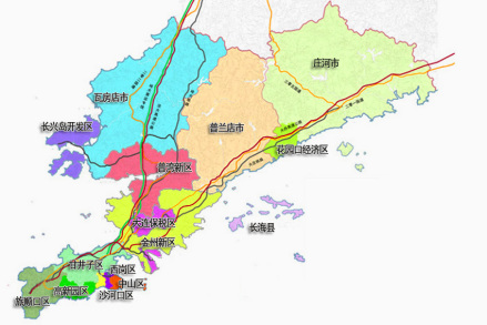 大连市功能区区划图